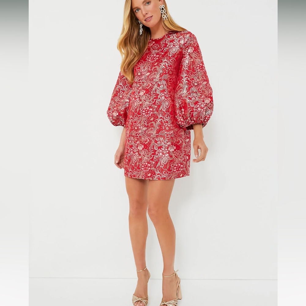HYACINTH HOUSE

Red & Pink Jacquard Janie Mini Dress